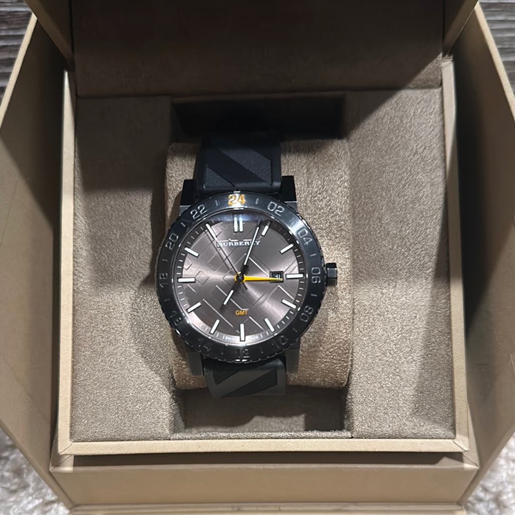 Burberry Black And Gray Gmt Watch